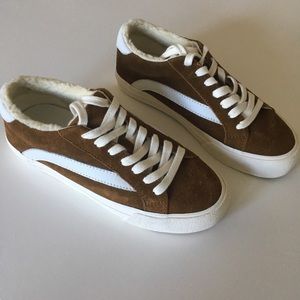 Madewell Brown Suede/Sherpa Lined Sidewalk Sneaker